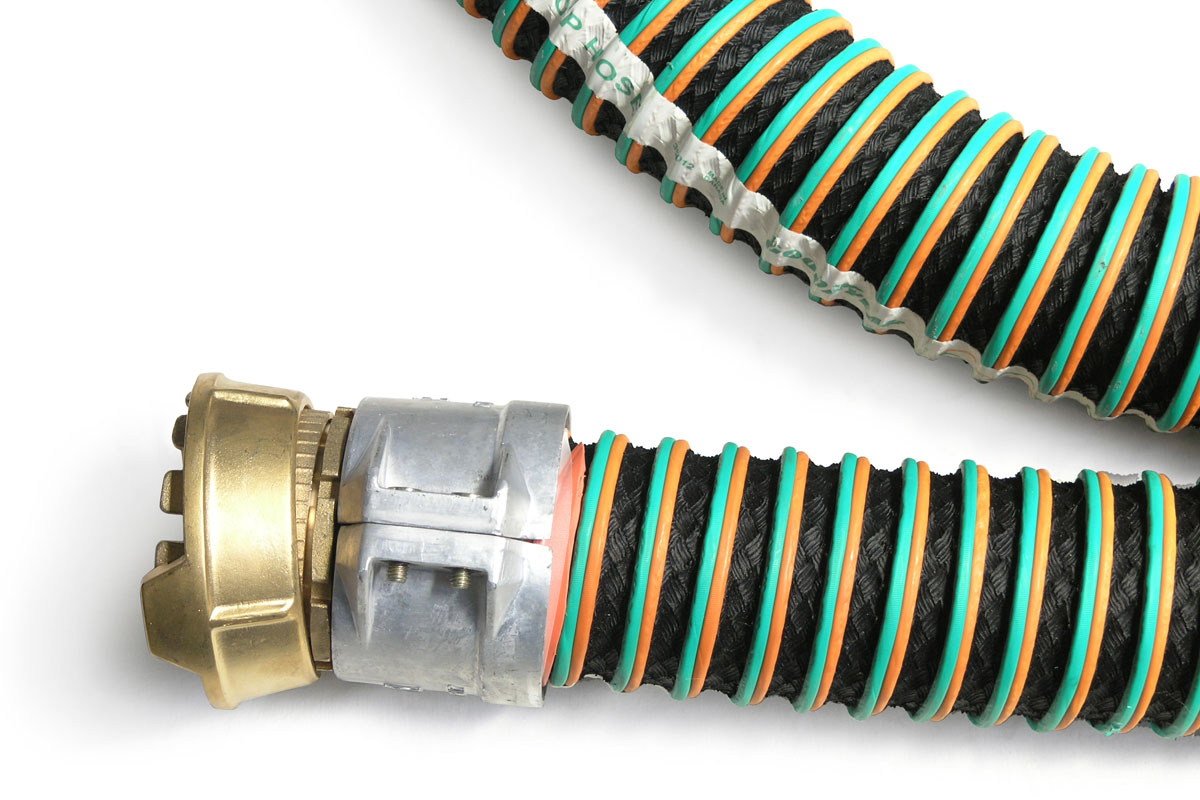 Drop hose used during reloading of petrochemical products from a tank truck